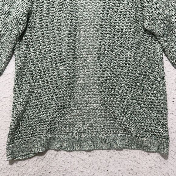 Soho Jeans Women's Small Open Knit Cardigan Open Front Long Sleeve Green Sweater - Picture 11 of 12